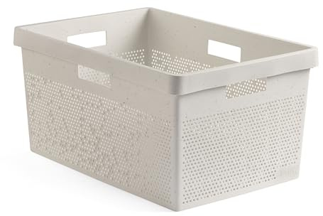 TATAY Wäschekorb Bohol 100% recycelter Kunststoff Polypropylen | Wäschekorb Haushalt | Volumen 40 L | 41x33x50 cm | 100% recycelter Kunststoff | Ohne BPA | Robustes Polypropylen, Beige