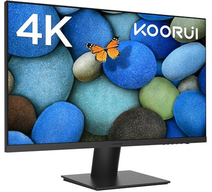KOORUI 27 Inch 4K Monitors, UHD Computer Monitors (3840x2160), IPS, 60Hz, 4ms, Adpitive Sync, HDR 10, VESA 100x100mm, Eye Care, HDMI 2.0, DisplayPort 1.4