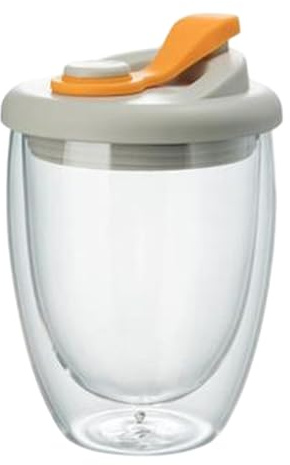 Tazza Da Caffè In Vetro A Doppia Parete, Tazza Termica Isolata, Tazzine Per Caffè Espresso Isolate Trasparenti Da 350 Ml | Tazza Da Caffè Da Viaggio Con Coperchio Per Caffè, Tè, Succo Di Frutta, Latte