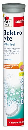 Doppelherz Elektrolyte - Trägt mit Magnesium zum Elektrolytgleichgewicht sowie zur Verringerung von Müdigkeit bei - 15 zuckerfreie Brausetabletten mit Zitronen-Grapefruit Geschmack