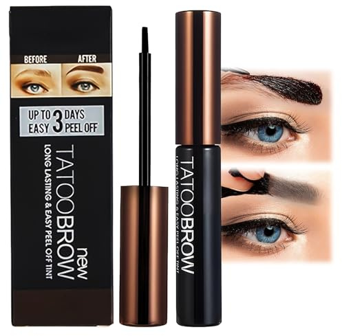 Light Brown Tattoo Brow Peel Off Eyebrow Gel Tint - Semi-Permanent Colour, Waterproof, Lasts Up To 3 Days - Dye, 02 Light Brown Eyebrow Colours - Tattoo Brow