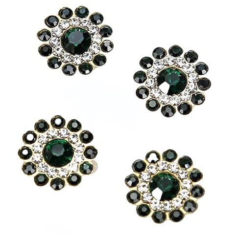 10 Stück 14mm sonnenblumenförmige Strassklammerknöpfe Kristallglasstein-Knöpfe zur Bekleidungsdekoration Nähtknöpfe Accessoires für DIY-Bekleidung