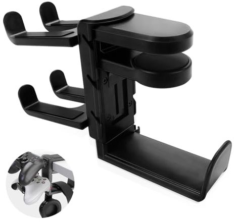 jinminamz Porta Cuffie Da Scrivania, Supporto Per Controller, Ruotabile a 360°, Salvaspazio - Supporto Per Cuffie Per Scrivanie Di Computer, Armadietti