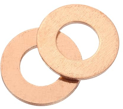 QUARKZMAN Arandela Plana, 26 Pcs Anillos Planos de Cobre M8, 16mm OD, 1mm de Espesor Kit de Surtido de Sellos de Anillo, Junta de Sellado Metálica para Tornillos, Pernos y Tuercas
