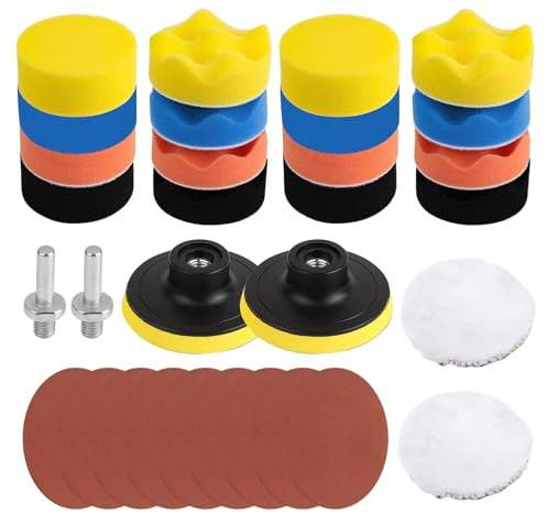 iewrtcin 12 Pieces Polishing Pads Kit,80 mm Polishings Pads, Polishing Pad for Drill Car Polishing Pad for Auto Car Polishings, Sanding, Waxing