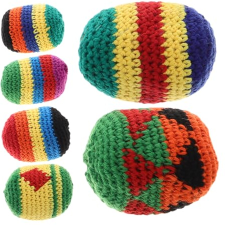 SOIMISS Gehäkelte Jonglierbälle Für Kinder Kindergarten Weiche Bunte Strickbälle Handgefertigte Sitzsäcke Jongliersäckchen Spielzeug
