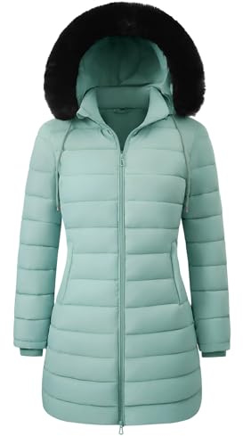 RITOSTA Abrigo Acolchado Mujer Invierno Largo Chaqueta Cálido Abrigos Gruesa Plumifero Chaquetas Polar Elegante Parka con Cremallera Prueba de Viento para Uso Diario y al Aire Libre
