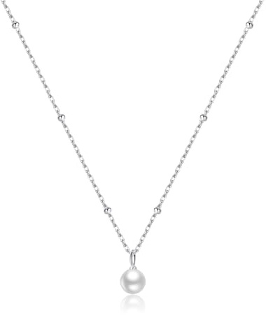 SLUYNZ 925 Sterlingsilber Perlen Kette Halskette für Damen Perlen anhänger Halskette