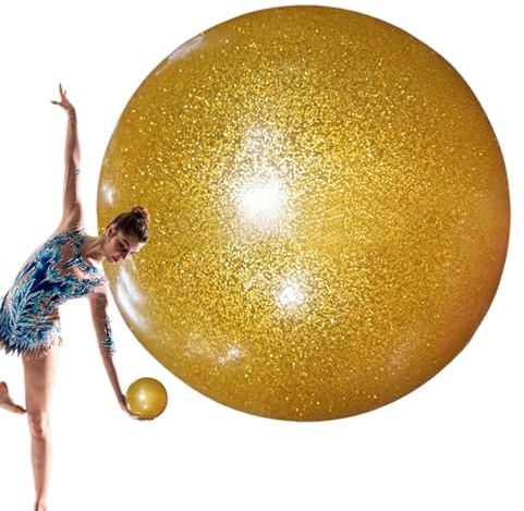 Ziennhu Pelota Gimnasia Rítmica – Pelota Artística 18 Cm 400 G | Equipos de Fitness sostenibles | Pelotas Entrenamiento Competición Caucho Oro Rosa Deporte