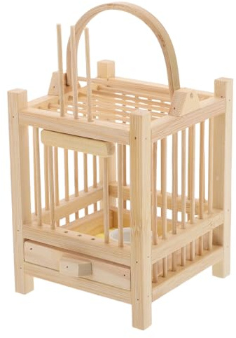 HIAKDOFT Scatola per Allevamento Insetti Piccola Gabbia per Grilli in Legno Ventilata Chiusura di Sicurezza per Trasporto e Osservazione Animali Domestici 8X8X8 CM