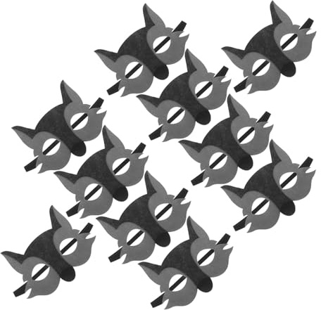 MUSISALY Lot de 10 Masques D’animaux en Feutrine pour Garçon et Filles, Demi-visage Loup Gris, Accessoires de Déguisement pour Fêtes D’anniversaire et Jeux de Rôle, Couleurs Vives, Légers