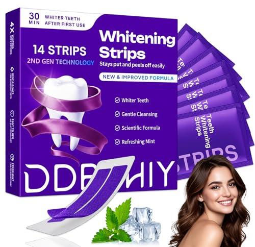 14 Paires Bandes De Blanchiment Des Dents Violet, Bande Blanchiment Dentaire, RéSultats Visibles Rapidement, Effet Correcteur De Teinte Jaune, Lllumine Le Sourire (Violet)