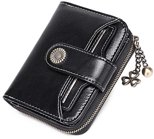 SENDEFN Geldbörse Damen Klein,Geldbeutel Frauen Leder, mit Münzfach Kleines Zipper Brieftasche Kartenhalter mit RFID Blocker