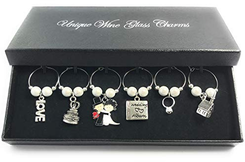 Libby's Market Place Wedding Present Wine Glass Charms with Gift Box