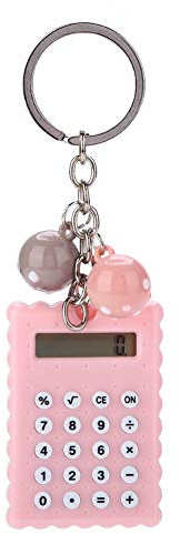 ASHATA 8-stelliger Taschenrechner mit LCD-Anzeige und Batteriebetrieb - Tragbarer Rechner mit Schlüsselanhänger für Kinder