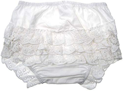 Tillfield Soft Touch Baby Girls Broderie Anglaise Frilly Culotte Culotte Culotte pour bébé fille 0-18 mois