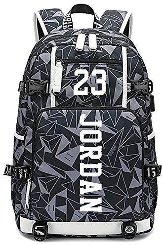 FANwenfeng Joueur de Basketball numéro 23 Sac à Dos Lumineux multifonction pour ordinateur portable Voyage étudiant Sac Luminescence de Fans pour Hommes Femmes