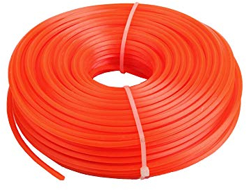 Buwico 3.0mm Nylon grass Trimmer Line Brush Cutter Wire Heavy Duty Strimmer Core String for Over Grown Grass and Weeds (Square, 3mmx50m)