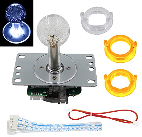 SJ@JX Arcade LED Joystick SANWA Style Fight Game Joystick LED Stick Retro Joy Circular Octagonal Limiter for Retro Pie Raspberry Pi MAME JAMMA