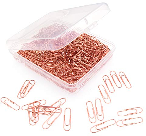 VAPKER Büroklammern, 400 Stück, glatte Oberfläche, Stahldraht, 28 mm, kleine Büroklammer für Kinder, Mädchen, Frauen, Zuhause, Büro, Schulbedarf (mittlere Größe, 28 mm)