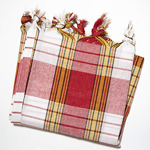 Hamamtuch im klassisch kariertem rot aus 100% Baumwolle - 80 cm x 185 cm - Pestemal, Badetuch, Handtuch, Strandtuch, Türkisches Handtuch in groß für Hamam & Zuhause
