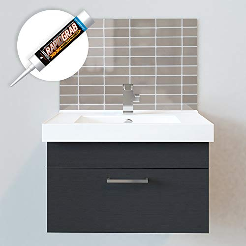 Bathroom Splashbacks - Sink Splashbacks - by Premier Range - Mirror Mosaic in 55cm Wide x 30cm High with Glue