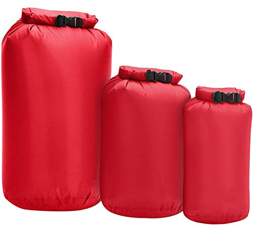Lixada Trockentasche, 8 l, 40 l, 70 l, wasserdicht, tragbar, für Kajakfahren, Bootfahren, Angeln, Schwimmen, Kanufahren, Rafting, 3 Stück
