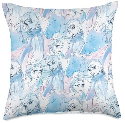 Disney Frozen 2 Anna and Elsa Watercolor Throw Pillow, 18x18, Multicolor