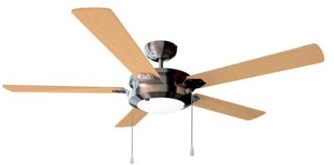 Cecotec Deckenventilator mit Licht EnergySilence Aero 540, 62 W Kupfermotor | Bedienung per Zugschalter, 3 Geschwindigkeitsstufen, Sommer-/Winterfunktion, 5 wendbare Rotorblätter, Durchmesser 132 cm