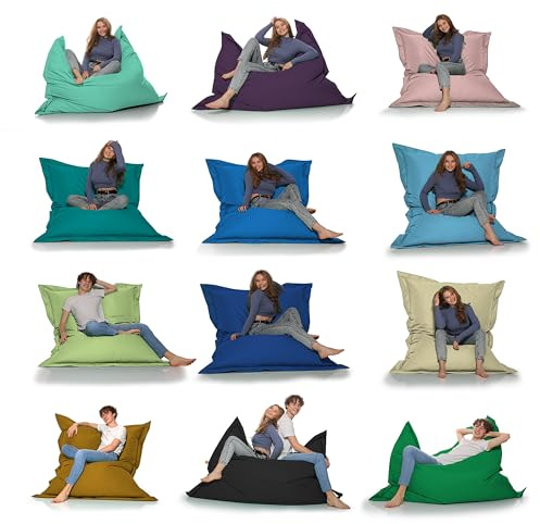 HomeIdeal - Sitzsack 2-in-1 Funktionen Riesensitzsack für Erwachsene & Kinder - Gaming & Entspannen - Indoor & Outdoor da er Wasserfest ist - mit EPS Perlen, Farbe:Camouflage, Größe:100x145 cm