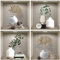 TOARTI Sticker Muraux 3D Plante,Autocollant Muraux Feuille Vertes Adhésif,3D Stickers Mural Fleur et Beige Vase,Autocollants Muraux Bohème de Salon,Sticker Muraux Cuisine Chambre Décoration