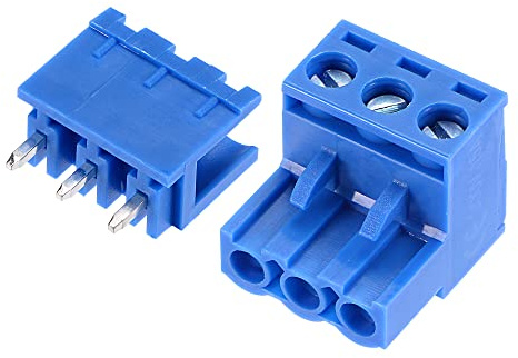 sourcing map 5 Satz Schraubklemmenblock für Leiterplattenmontage 5.08 mm Raster 3 Stifte 15A Gerade Stecker für Elektrik Instrumente