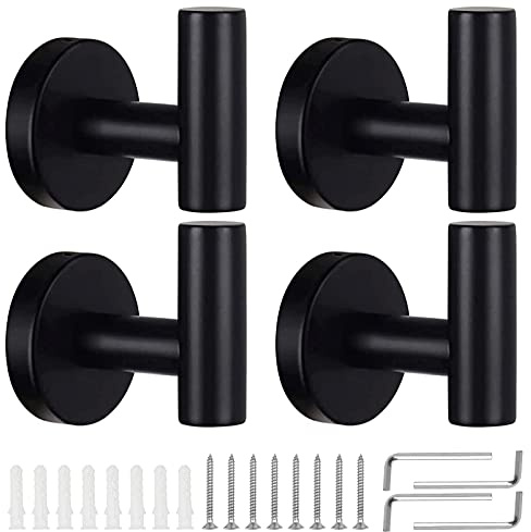 KissDate 4 Pack Towel Hooks, Wall Coat Hook Bathroom Robe Hook