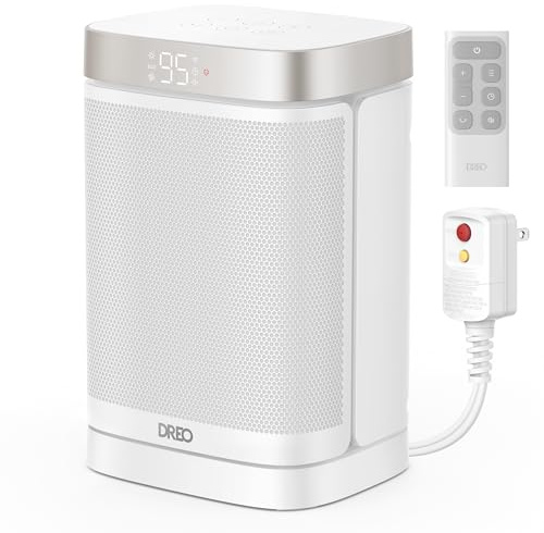 DREO Space Heater for Bathroom and Indoor use, Portable Heaters with ECO