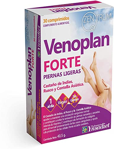 YNSADIET - VENOPLAN FORTE - PIERNAS CANSADAS - PIERNAS LIGERAS - AYUDA A MEJORAR LA CIRCULACION - CONTRA LAS VARICES (30 COMPRIMIDOS)