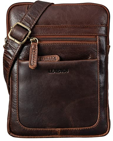 LEABAGS Borsa in Vera Pelle a Tracolla per Uomo e Donna | Messenger da Lavoro | Borsello da Trasporto a Mano | Cow Saddle Horse
