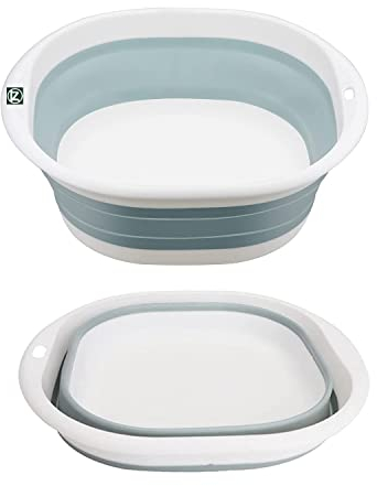 ZatRuiZE Collapsible Washing Up Bowl,Square Folding Wash Basin 4L,Portable Silicone Foldable Sink,Space Saving Washbasin for Camping, Travel, Kitchen,Outdoor Use