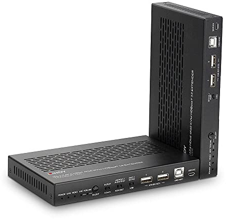 LINDY 38344 100m Cat.6A KVM Extender HDBaseT 3.0, HDMI 4K60, Audio, IR & RS-232