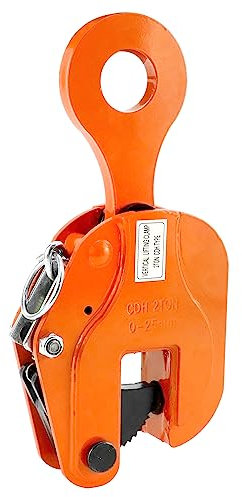 QWORK 2-Ton Heavy Duty Vertical Plate Lifting Clamp, 4400 lbs Capacity, Sheet Metal Lifting Clamp for Welding and Building, Orange Steel Plate Lifting Clamps
