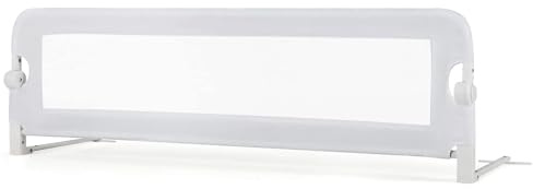 RELAX4LIFE Barrera Seguridad Niños Cama Plegable 105/120/150cm, Barandilla Cama Niño Abatible de Metal y Tela Oxford con Malla Transpirable para Camas Individuales y Dobles (Blanco, 150x40x42cm)