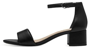 Tamaris Damen Sandaletten, Frauen Sandalen,Freizeitschuhe,offene Schuhe,Riemchensandalen,elegant,Leichter Absatz,Black MATT,39 EU