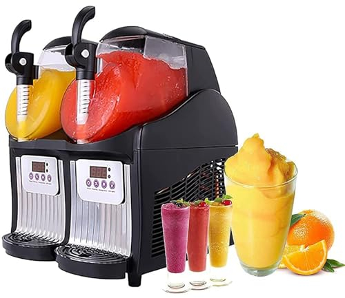 MQL-HDX Máquina de granizados 2Lx2, máquina de granizados para Batidos de Doble Tanque, Mini máquina para Hacer Bebidas congeladas, granizado rápido para el hogar
