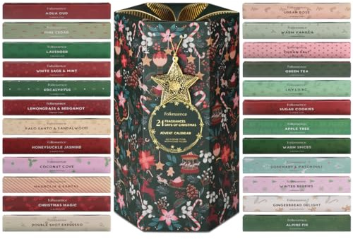 Folkulture Adventskalender 2026 Räucherstäbchen | 24er-Pack, 240 Sticks | adventskalender als Geschenk | 240er-Packung – Bio Incense Sticks, ungiftig, langsam brennendes Räucherstäbchen