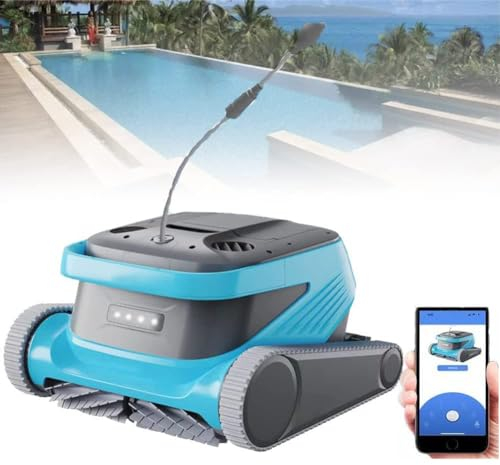 Swimming Pool Cleaning Robot,90° Wall Climbing Swimming Pool Vacuum Cleaner Fully,with APP Control, 6L Super Larger Filter Baskets, for Above/In-ground Swimming Pool