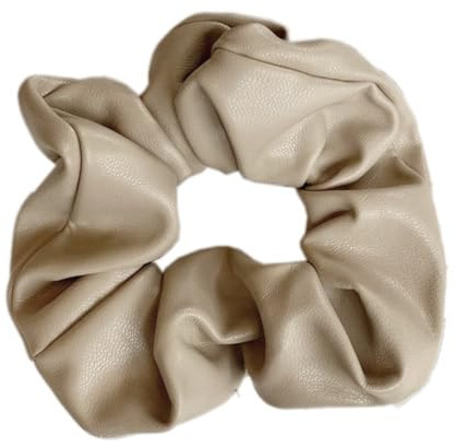2 Stück Leder Haargummis für Damen,Elastische Haargummi,Scrunchies,Einfarbig Haare Ringe,Haarschmuck Kopfbedeckung,Haarbänder für Pferdeschwanz Frauen Mädchen Damen,Aprikose