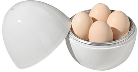Generisch Mikrowellen-Eierkocher - 4 Eier | Mikrowellen-Eier-Dampfgarer | Hart-Weich Eierkocher | 8 Min. Schnelles Kochen | Spülmaschinenfest