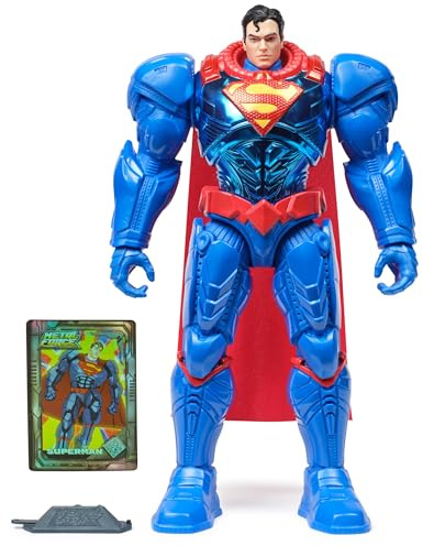DC Metal Force Superman actionfigur, 30 cm stor, med 8 rörelsepunkter för actionfyllda äventyr. För barn från 4 år