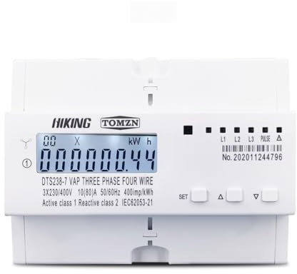 FEIFEIFEI Disjoncteur Compteur d'énergie triphasé sur Rail Din, 380V, 80a, avec surtension et sous-Tension, Protection Contre Les limites de Courant, Moniteur, Protecteur de Relais Disjoncteur 20a