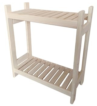 Stolarstwo Wochnik S.C. Holzregal Standregal Modulares Regal Stapelbar Kellerregal Haushaltsregal Kiefer Breite 43 cm Lange 50 cm Höhe 45 Oder 60 cm 2 Oder 3 Einlegeböden (60x50x43 cm 2 Einlegeböden)