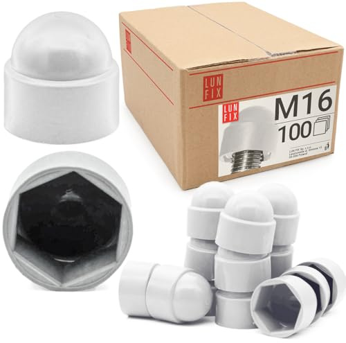 Tappi coprivite plastica bianco M16, 100 pz., per dadi e bulloni esagonali | Tappi protezione vite, Finitura pulita di viti e teste, resistenti